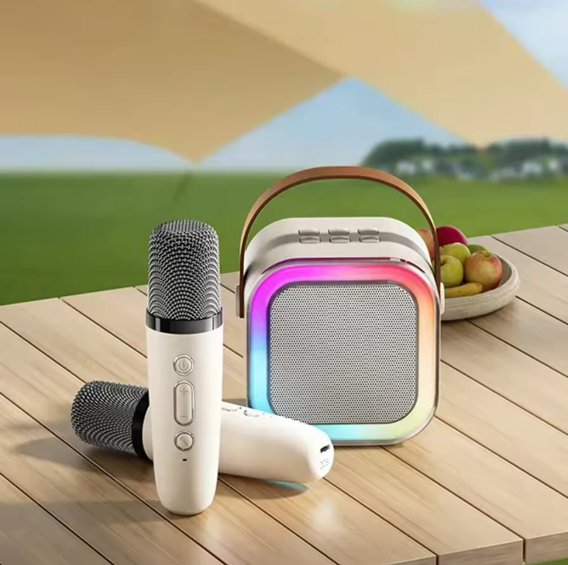 Mini Karaoke Bluetooth Speaker, Wireless Bluetooth Speaker, Portable Bluetooth Speaker, Party LED Lights Wireless Speaker Mini Karaoke Bluetooth Speaker, Wireless Bluetooth Speaker, Portable Bluetooth Speaker, Party LED Lights Wireless Speaker